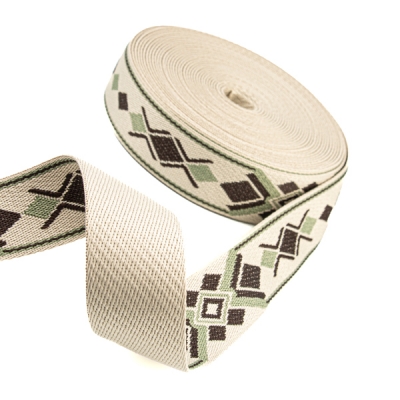 Gurtband 38mm Raute beige braun