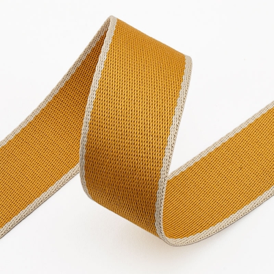 Gurtband Polyester-Baumwolle 38mm senfgelb beige