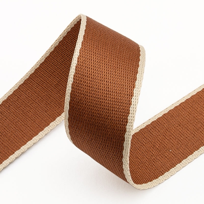 Gurtband Polyester-Baumwolle 38mm hellbraun creme