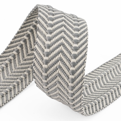 Gurtband 38mm zickzack doppelt grau
