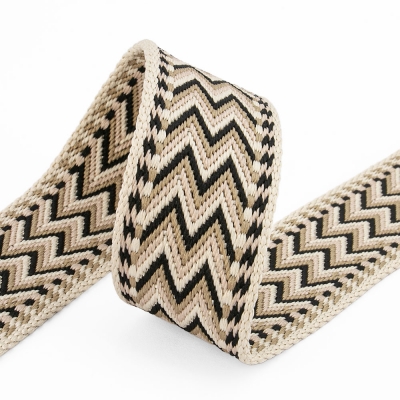 Gurtband 38mm zickzack beige