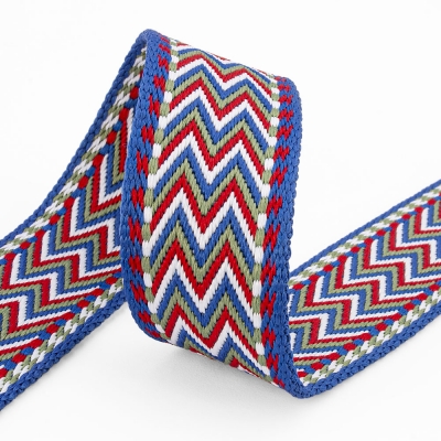 Gurtband 38mm zickzack blau