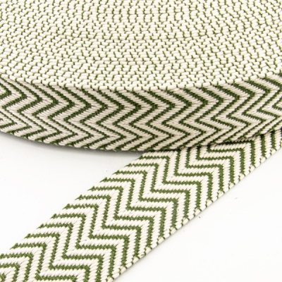 Gurtband Polyester ZickZack grün 38mm