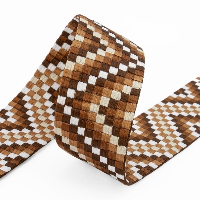 Gurtband 38mm zickzack Pixel braun