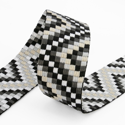 Gurtband 38mm zickzack Pixel schwarz