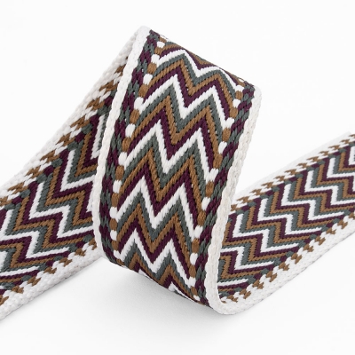 Gurtband 38mm zickzack weiß