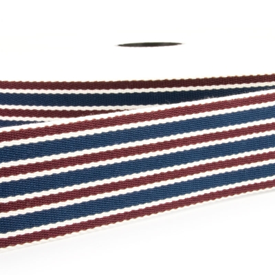 Taschengurt Gürtelband premium 40mm blau bordeaux creme