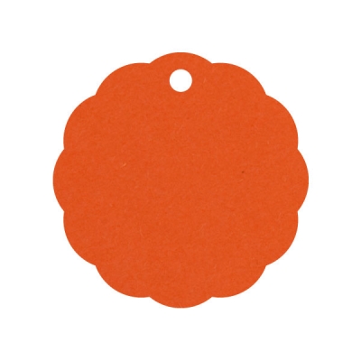 Geschenkanhnger aus Karton Blume 45 mm orange