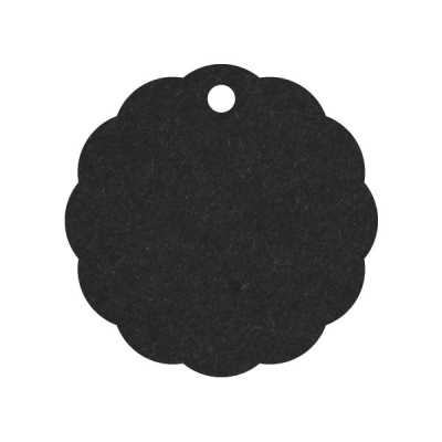 Geschenkanhnger aus Karton Blume 45 mm schwarz