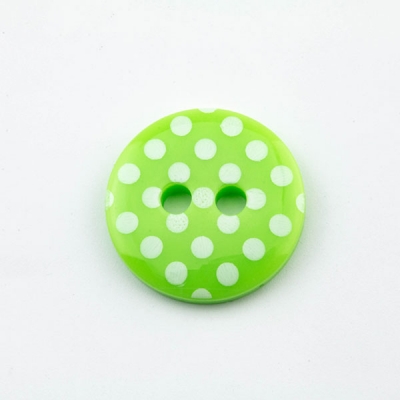 Knopf mit Punkten hellgrün 13 mm