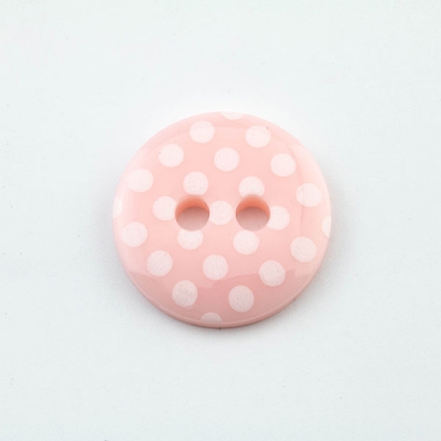Knopf mit Punkten rosa 13 mm