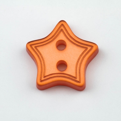 Knopf Stern halbtransparent orange 13 mm