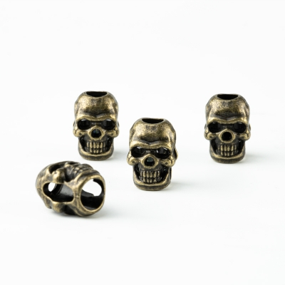 4 Stück Kordelenden aus Metall altmessing 4,8mm