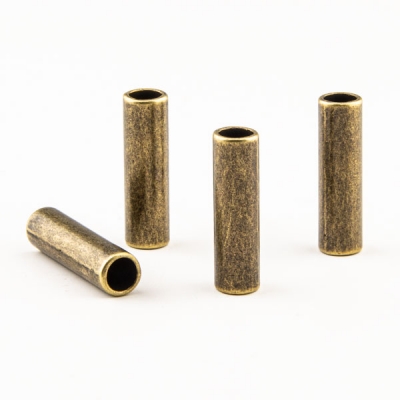 4 Stück Kordelenden aus Metall altmessing 5mm