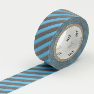 3m Flocky Tape mt fab 15mm Stripe Sky Blue + Gray