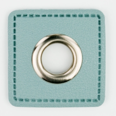 Ösen-Patches Quadrat mit 10mm Öse hellblau