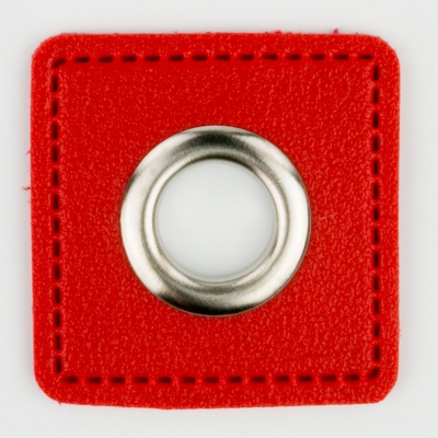 Ösen-Patches Quadrat mit 8mm Öse rot