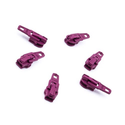 6 Stück Schieber Opti-Lon S40 brombeere Col. 3619