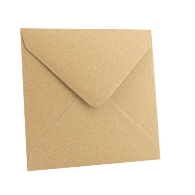 Umschlag quadratisch Kraftpapier 130 x 130 mm
