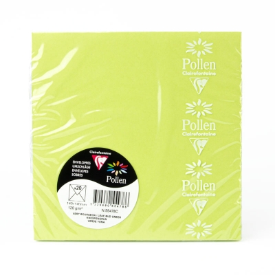 20 Clairefontaine Pollen Umschlge 140 x 140 mm hellgrn