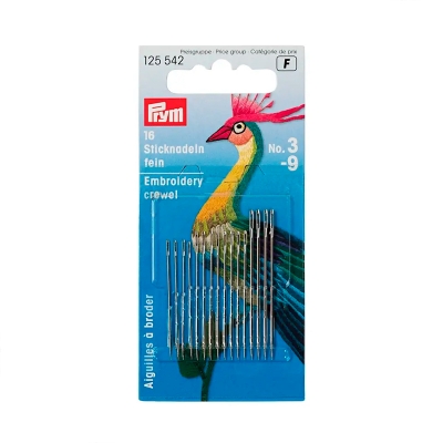 Prym Sticknadeln fein, Nr. 3-9, sortiert, silberfarbig 125542