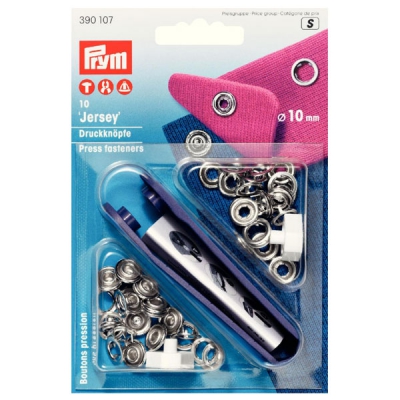 Prym Jersey Druckknpfe silber 10mm 10 Stk. 390107