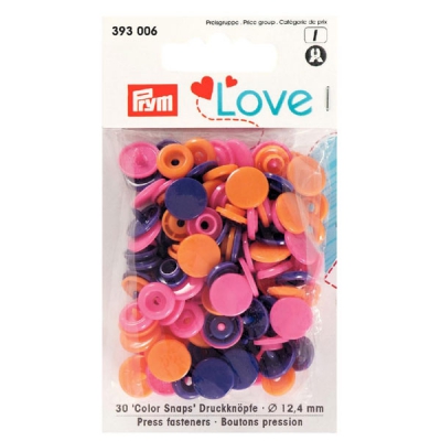 Prym Love Color Snaps 30 Stk. orange, pink, violett 393006
