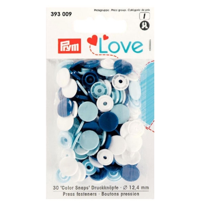 Prym Love Color Snaps 30 Stk. blau, weiß, hellblau 393009