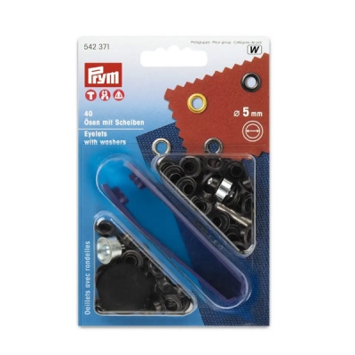 Prym Ösen mit Scheiben brüniert 5mm 542371