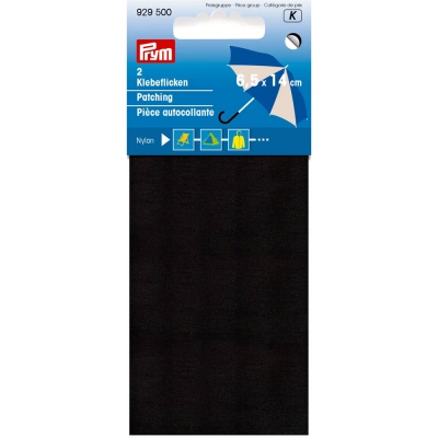 Prym Klebeflicken Nylon, 2 Stück, 6,5 x 14cm, schwarz 929500
