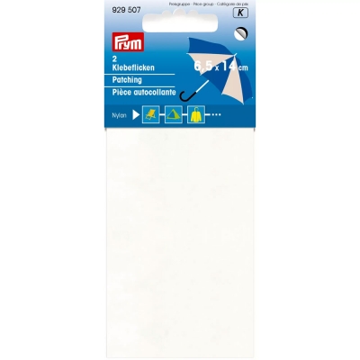 Prym Klebeflicken Nylon, 2 Stück, 6,5 x 14cm, weiß 929507