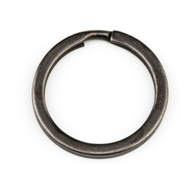 5er Pack flache Schlsselringe schwarz brniert 30mm