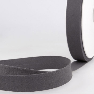 Schrgband dunkelgrau aus Baumwolle PES 20mm