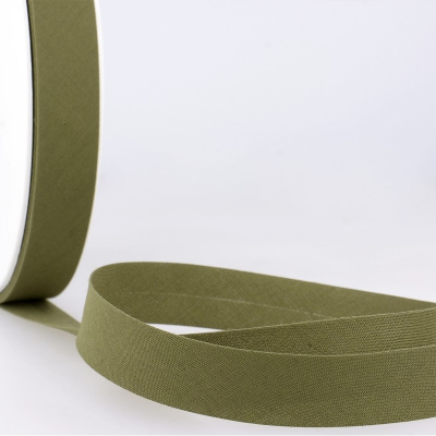 Schrägband khaki aus Baumwolle PES 20mm