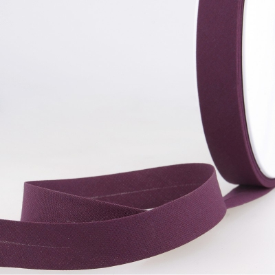 Schrägband aubergine aus Baumwolle PES 20mm