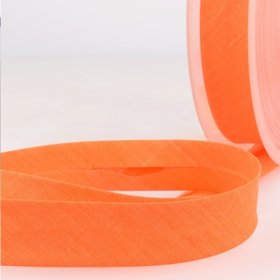 Schrgband neon orange aus Baumwolle und PES 20mm