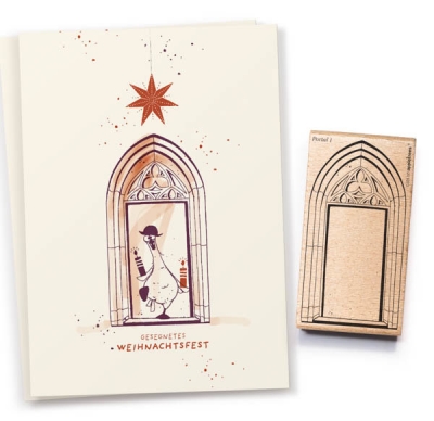 Stempel Portal 1 gotischer Bogen Outline
