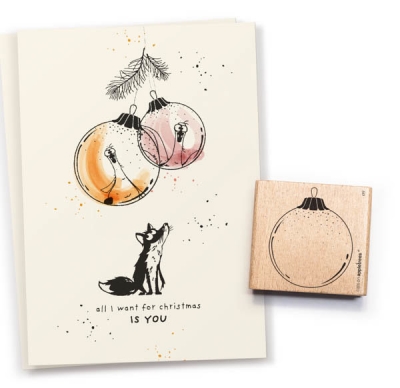 Stempel Weihnachtskugel 9 mittel Outline