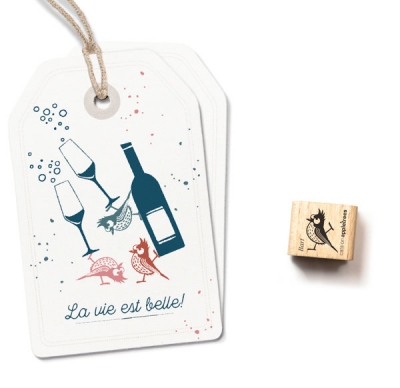 Ministempel Haubenmeise Bart