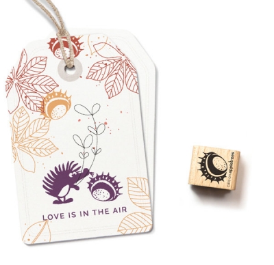 Ministempel Kastanie 3 mit Schale