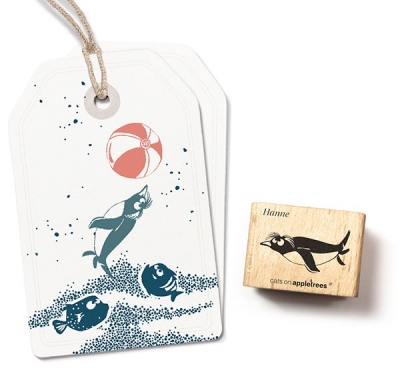 Stempel schwimmender Pinguin Hanne