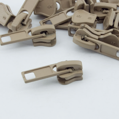 10 Stück Schieber beige für 5mm Profil-Reißverschluss